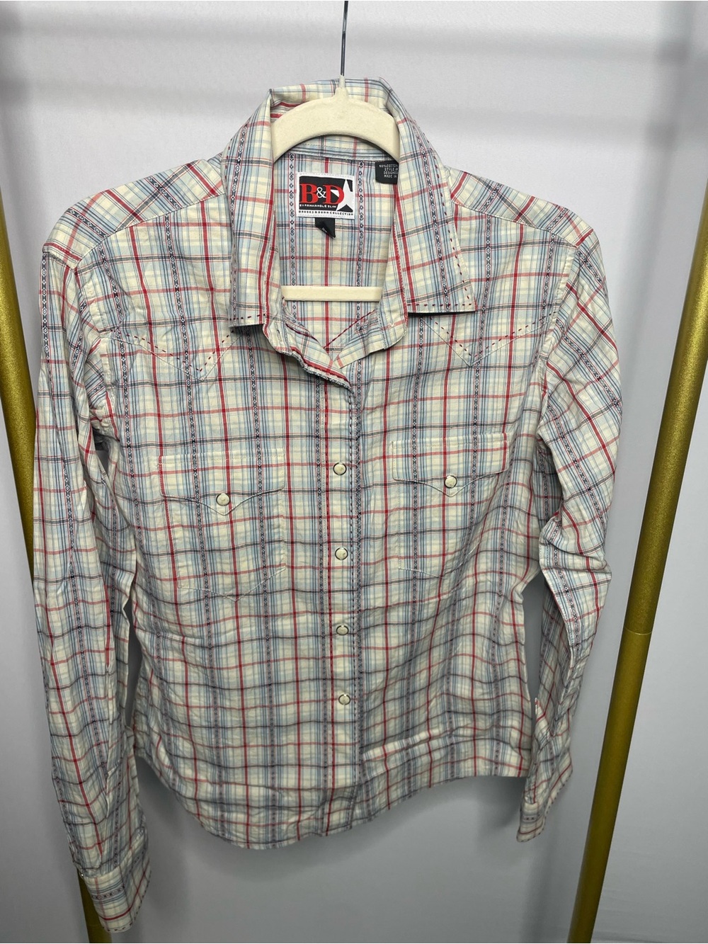 Panhandle Slim Brooks & Dunn Collection Plaid Western Long Sleeve Buttondown